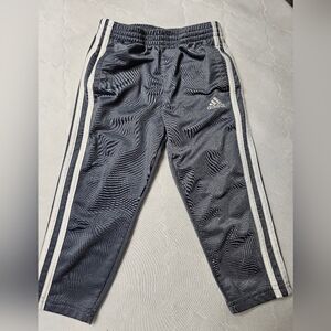 Adidas Gray Track Pants with White‎ Stripes